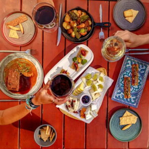 Tapas con tabla de queso